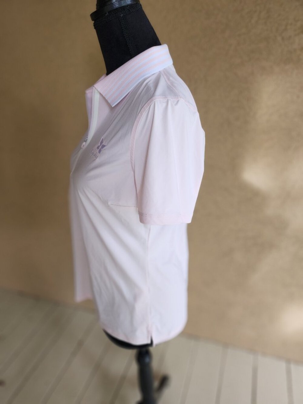 G/FORE Kapalua Butterfly Silky Tech Nylon Zip Golf Polo Pink Equestrian Style M - Picture 3 of 15